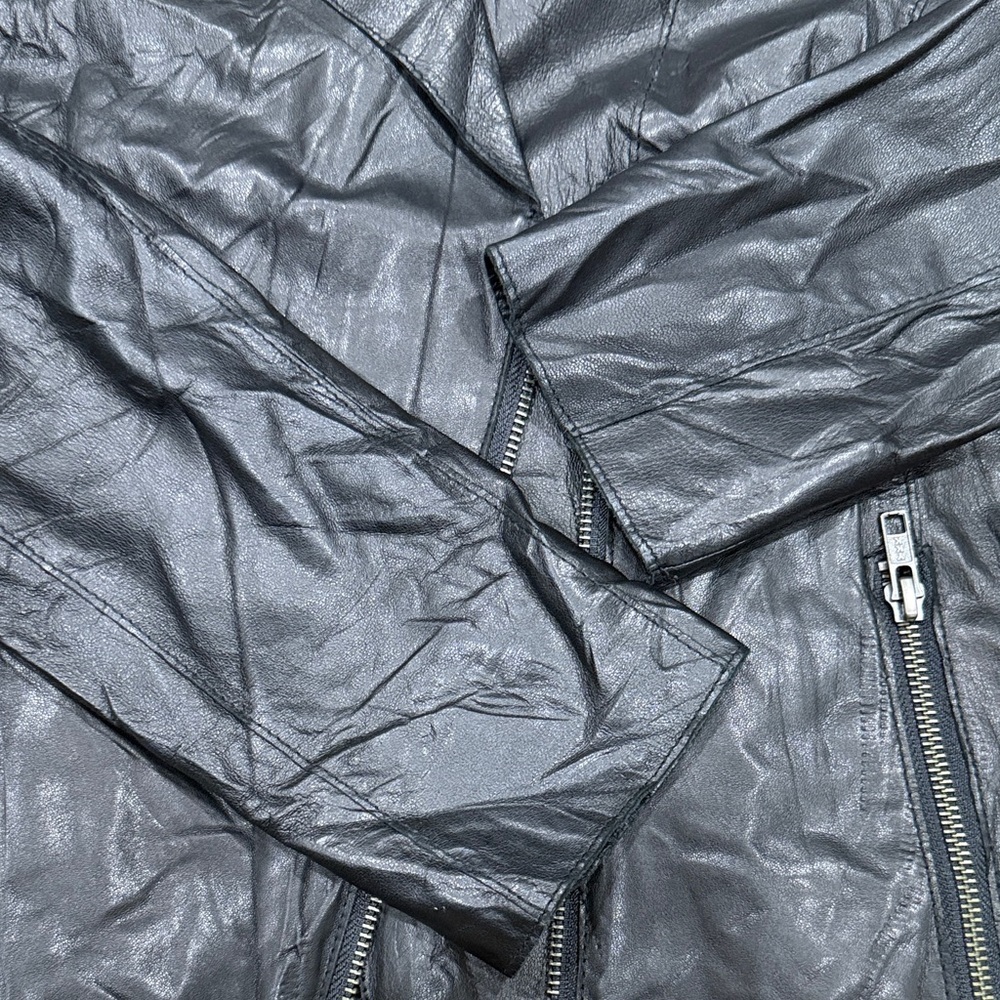 Reiss Soft Lamb Leather Moto Jacket - Picture 8 of 9